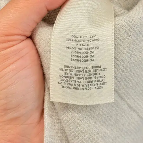 Wilfred Aritzia Belize Belted Cardigan Sweater Merino Wool Heather Gray Pockets Size XS