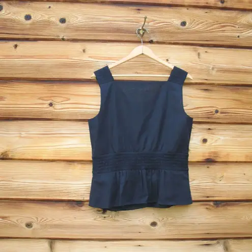 Akris Punto NWOT Blue Smocked Cotton Blouse Top