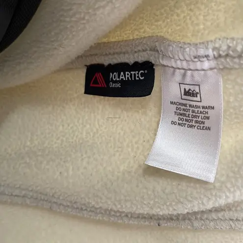 REI Cream Fleece Sweatshirt M Womens Full Zip Polartec Classic Long Sleeve Size M