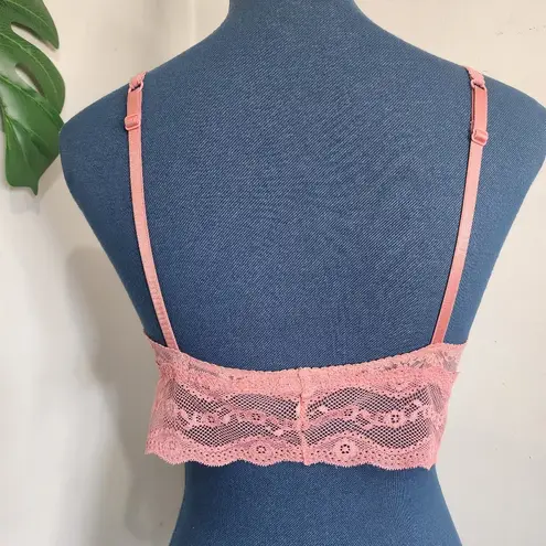 Coral Lace Bralette Lingerie Pink Size M