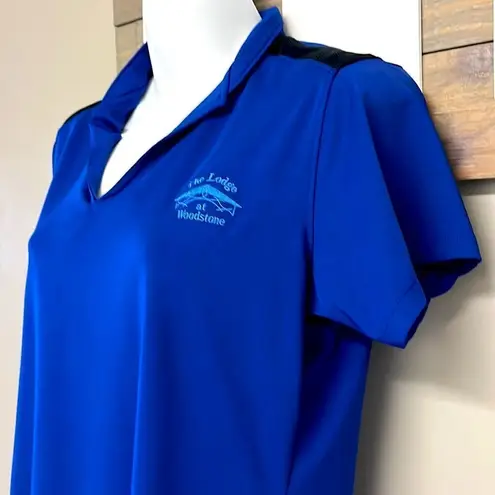 Bermuda 6.  Sands Cobalt Blue V-Neck Women’s Short Sleeve Wick Away Golf Shirt-Sm