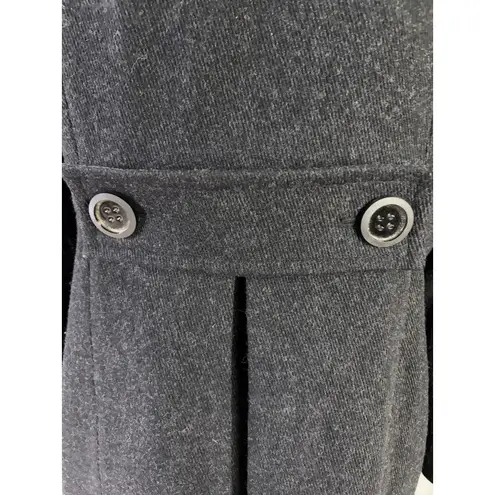 Miss Sixty Wool Blend Military Coat Gray XL Funnel Neck Bell Sleeves Mod