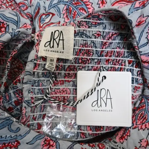 dra Womens M Nomi Puff Sleeve Smocked Dress NEW Blue Size M