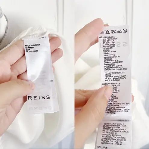 Reiss • Zeta Mini Dress grey white linen drop tie waist sleeveless summer shift