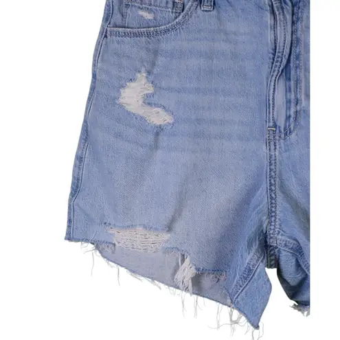 Hollister Ultra High-Rise 90s Denim Shorts Ripped Distressed Light Wash 6