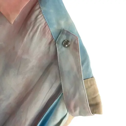 GAS Jeans Lillybel Blouse Tie Dye Print Short Sleeve Size Small New