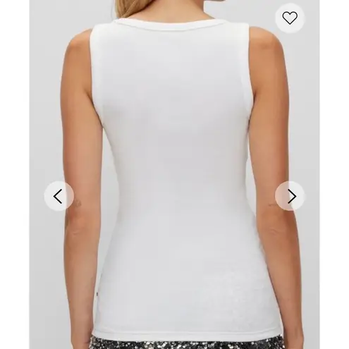 Hugo Boss Scoop Neck White Women’s Tank Top Pullover Small cotton stretchy