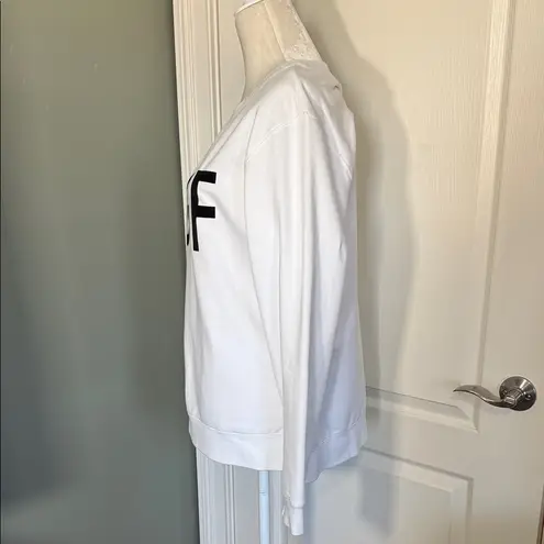 Green Tea TGIF Weekend Graphic Sweatshirt White Crewneck Size Large