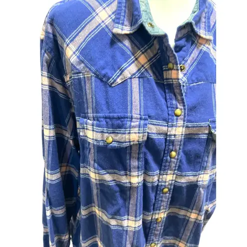 Jachs Girlfriend Jach’s Girlfriend Comfort Stretch Plaid Flannel Shirt Pink/Blue Size XXL Casual