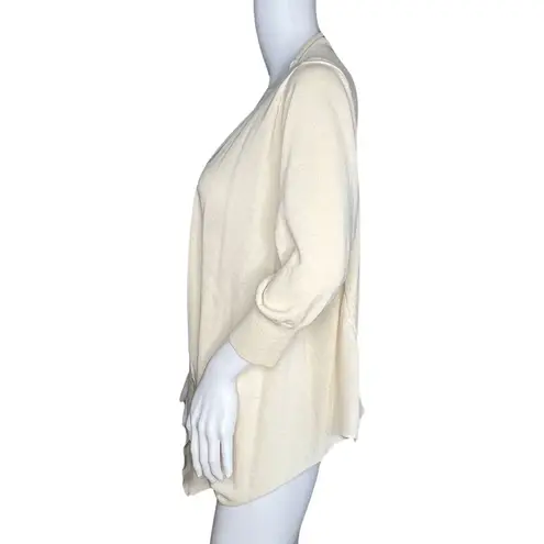 BCBGMAXAZRIA  Sweater Women Large Cream Cardigan Open Front Basic Minimalist Boho