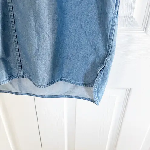 Everlane  The Splitneck Jean Dress in Medium Washed Blue