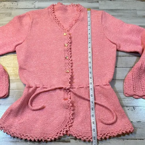 Vintage Handmade Sweater Skirt Set Pink Size 6