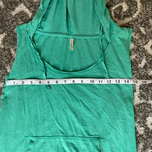 American Apparel WOMENS HOODED TANK WITH POCKET AQUA SIZE XL