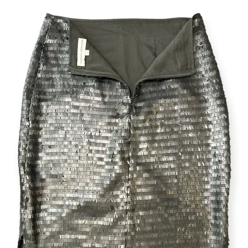 Karina Grimaldi | S | Hayve Black Shingle Sequin High Side Slits Midi Skirt