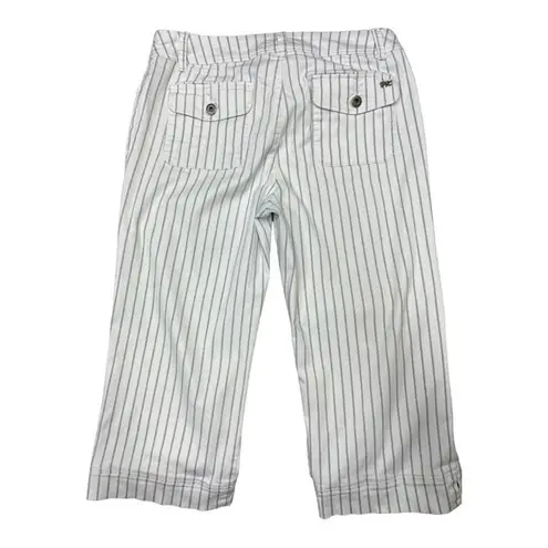 Vintage Point Zero Nicole Benisti Capris White With Blue Stripes Size 11/12