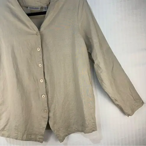 Karen Scott %100 Linen Vintage Blazer Women’s Size Small Classic Neutral Preppy