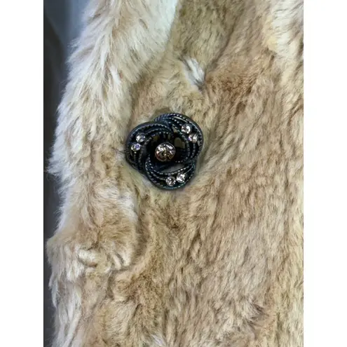 Vintage Golden Brown Faux Fur Coat Size Medium Baxis & Baxis Jacket Soft Vanilla Tan