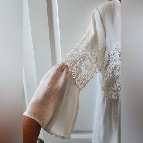 Spenses Women's White Bell 3/4 Sleeve Top Size Large Blouse