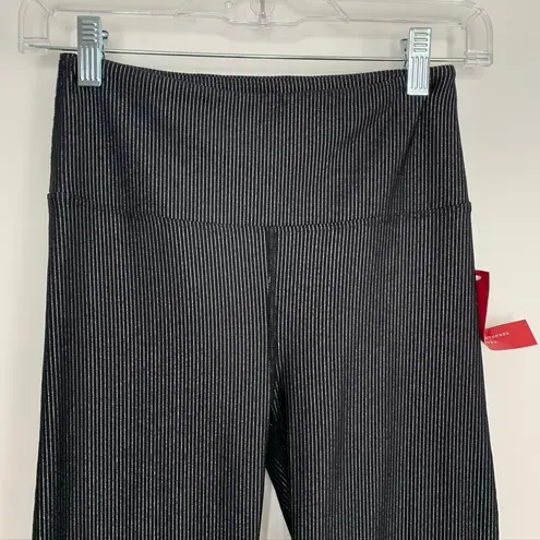 Carbon38 Black Striped Metallic Flared Shimmer Pants Size Medium New