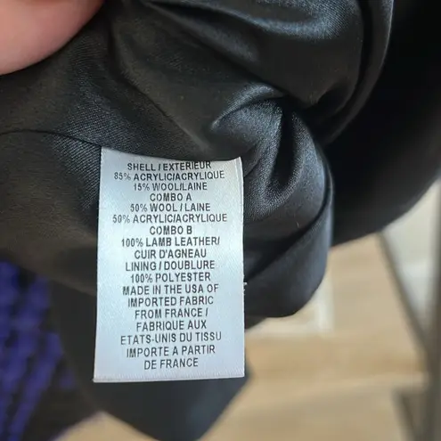 Milly Wool Blend & Lamb Leather Ponte Jacquard Dress w/Pockets, 6