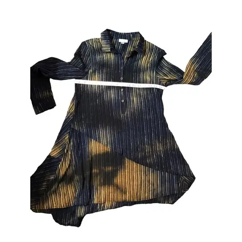 Adore blue and beige asymmetrical popover blouse Black Size M