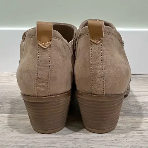 Dr. Scholls Dr. Scholl’s Laurel Ankle Boots Tan Suede Leather Low Block Heel Booties Size 8