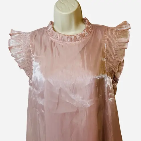 JODIFL Rose Gold Ruffle Dress Womens S Sparkle Party Holiday Chic