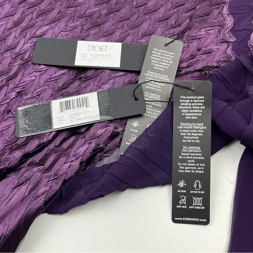 Komarov Ombré Tiered Hem Cocktail Dress & Chiffon Jacket Purple Womens XL NEW Purple