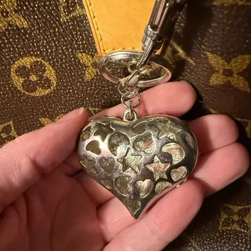 Red heart rhinestone purse charm