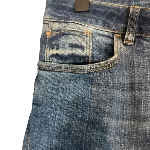 River Island Blue Distressed Ripped Raw Hem Skinny Denim Jeans Women Sz 12