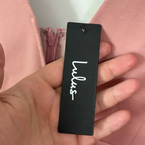 Lulus  Dare to Take the Plunge Dusty Pink‎ Tulip Mini Dress NWT XL