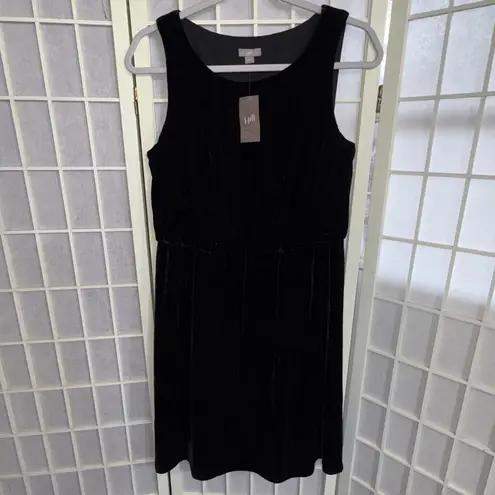 J. Jill Dress Classy Old Money Black Velvet Sleeveless Shift Dress Small New