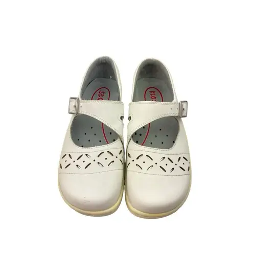 *Klogs Womens Shoes Size 7M White Leather Mary Jane Comfort Nurse Professional