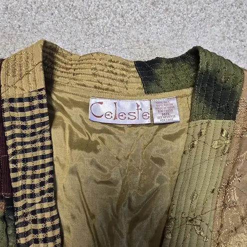 Celeste Patchwork Artsy Bohemian Floral Blazer Sz M/L Size L