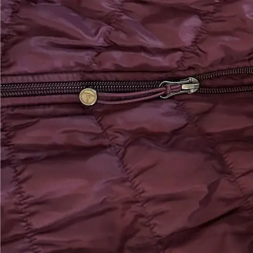 90 Degree by Reflex Burgundy Puffer Vest Size Small Purple