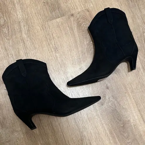 INC | International Concepts NWT Secia Black Suede Western Ankle Boots Size 12