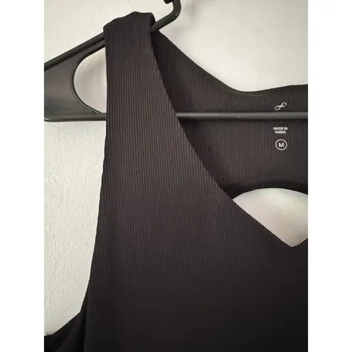 NWOT Freely Dress Black Athletic Pullover Ribbed Open Back Midi Dress Medium