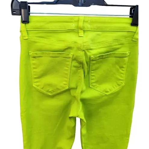 L'Agence NWT  Womens Size 25 Margot High-Rise Ankle Skinny Neon Green Jeans