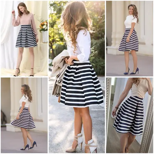 Chicwish 🆕 Adorable Stripe Pleated A-Line Skirt