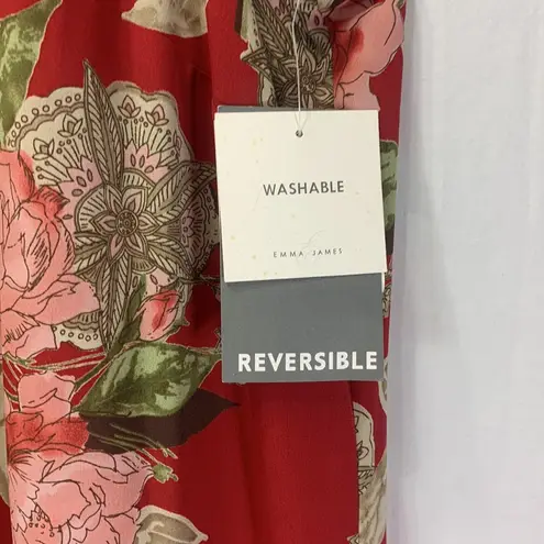 Emma James Reversible Floral Red Maxi Dress Size 22W NWT