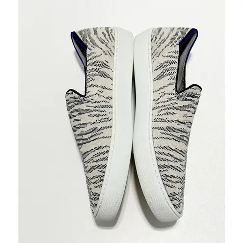 Rothy's Rothy’s Maritime Tiger Sneaker Stripe Slip On Retired Shoes White Gray 11.5