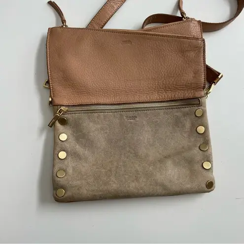 Hammitt Purse Dillon Crossbody Clutch Convertible Leather Pockets Taupe Beige