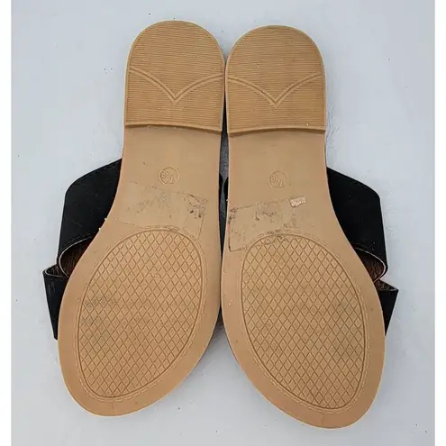 Seven7 Jesse Sandal Slides Criss-Cross Strap Black Women's Size 7