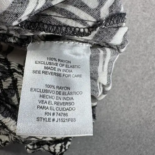 Patrons of Peace Wide Lege Jumpsuit Women's XS Black/White Cropped Ruffle Boho