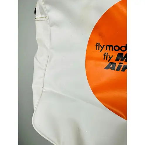 Vintage Fly Modern Air White Orange Circle Vinly Strap Adjustable Tote Bag