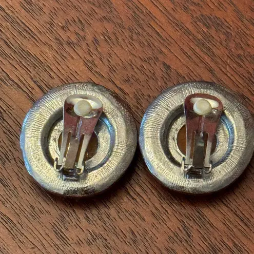 DAUPLAISE Butterscotch Lucite Silver Tone, Marbled Honey Butter Clip