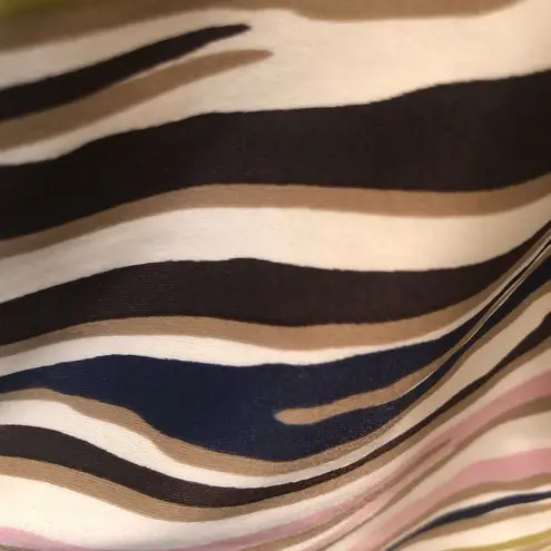 Becca  By Rebecca Virtue Striped Halter Style Ruffle Skirt 1PC Swimsuit Sz. M