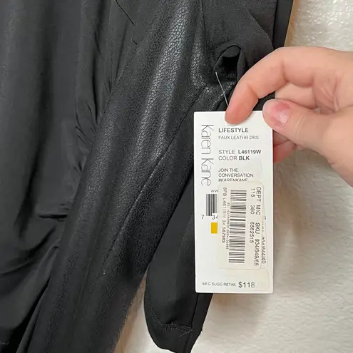 Karen Kane black faux leather accent midi dress size 3X