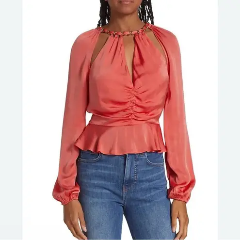 Veronica Beard New! Yulita Cut-Out Silk-Blend Top
Watermelon Size 8 $498