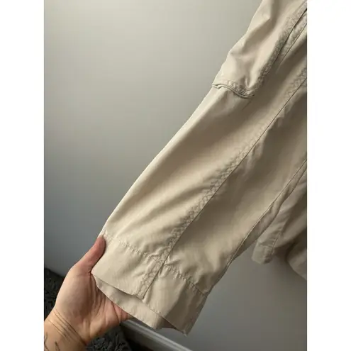 Quince Women's Vintage Wash Tencel Drawstring Cargo Pants Size Large In Shale